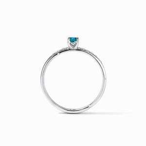 Natural Blue Diamond 14K Gold Ring 0.20ct, Earth Mined Real Stone , GIA or HRD Certified, F SI Double Band Engagement Gift, Handmade Jewelry image 8