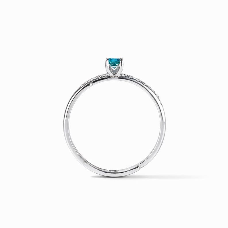 Natural Blue Diamond 14K Gold Ring 0.20ct, Earth Mined Real Stone , GIA or HRD Certified, F SI Double Band Engagement Gift, Handmade Jewelry image 8