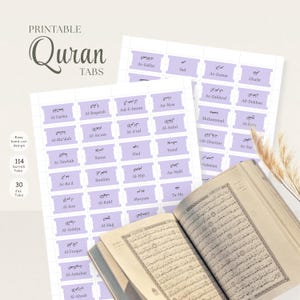 Lavendel Koran Tabs - 114 Sura & 30 Juz Set (Digitaler Download)