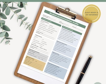 IEP & 504 Student Accommodation Profile | Special Education Inclusion Tracking Tool | SPED Case Management Snapshot | Student Documentation
