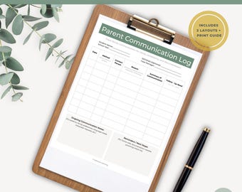 Parent Communication Log for Teachers | IEP 504 Documentation Tracker | Student Contact Log for Teacher Binder | Family Engagement Forms