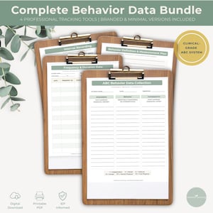 Abc Behavior Data Bundle: IEP & 504 Tracking Sheets | Frequency, Interval and Measurement Plan | ABA Data Sheets for FBA | Iep Compliance