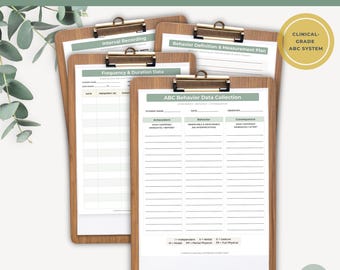 Abc Behavior Data Bundle: IEP & 504 Tracking Sheets | Frequency, Interval and Measurement Plan | ABA Data Sheets for FBA | Iep Compliance