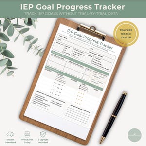 IEP Ziel-Fortschritts-Überwachungs-Tracker | Sonderpädagogik Datensammlungsblatt | Ziel & Ziele Momentaufnahme | Case-Managment-Lehrerwerkzeug