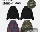 Realistic Hoodie Mockup PSD | Streetwear Template, Editable Clothing Mockup, Digital Download