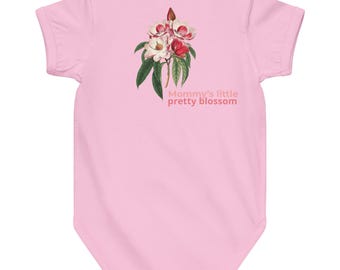 Mommy’s Little Blossom Baby Bodysuit – Floral Cotton Outfit, Newborn Gift