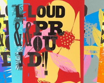 ¡Fuerte y Orgulloso! (Monoimpresión / Risografía o Serigrafía + Impresión Tipográfica)