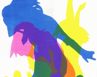 Risograph Print: Move / Dancing Silhouettes