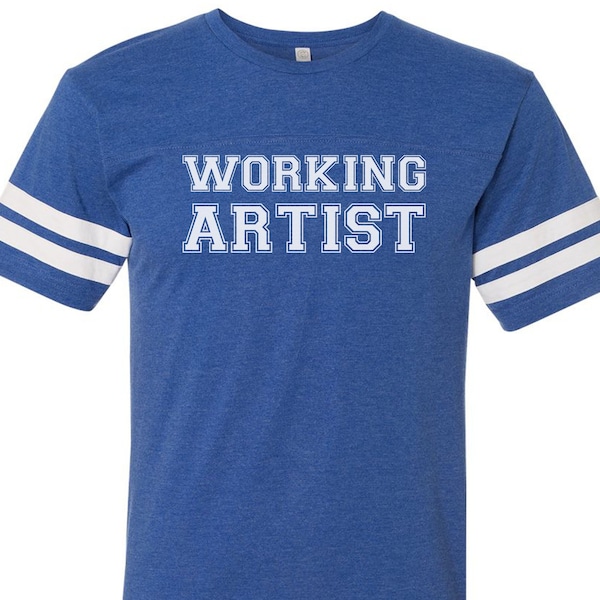 WORKING ARTIST - Unisex Vintage Royal Blue Retro Ringer Jersey Team Tee