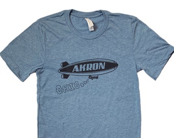 Akron Blimp - Steel Blue Unisex Super Soft Tee