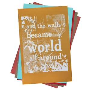 Walls Became The World All Around Posters - Inspired Sendak &#39;Where The Wild Things Are&#39; Quote (Hand Pulled Screen Print)