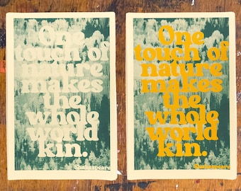 Un toque de naturaleza hace que todo el mundo se relacione, Shakespeare (15% donado: Serie Somos Naturaleza - Risograph)