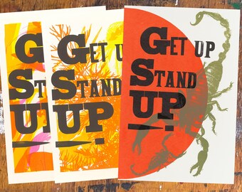 ¡Levántate, levántate! (Monoimpresión/Risografía o Serigrafía + Tipografía)