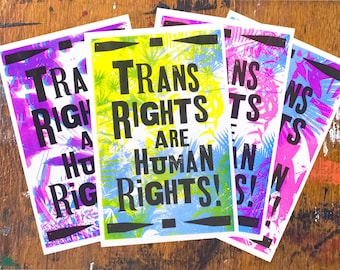 Trans Rights Are Human Rights (Screen Print + Risograph) - 50% DONATED