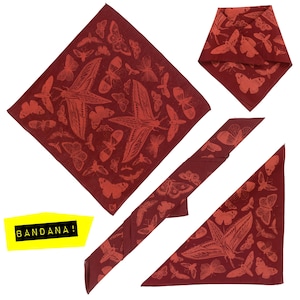 Bandana - Moths and Butterflies - Hand Pulled Screen Printed Textiles