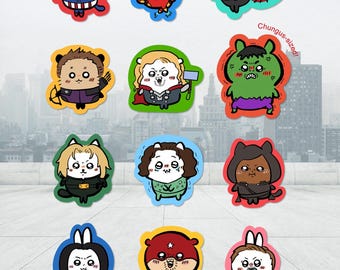Chiikawaii-fies Your Superheroes! Waterproof Scratchproof Vinyl Stickers