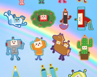 Katamari Damacy - Pick n' Mix Your Cousins! Scratchproof Waterproof Weatherproof Vinyl Die Cut Stickers