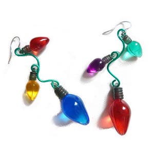 Quirky Christmas Lights Earrings - Ugly Sweater Accessory