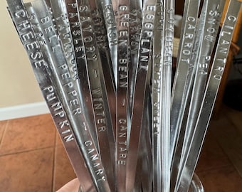 Set of 5 - Custom hand-stamped aluminum plant markers