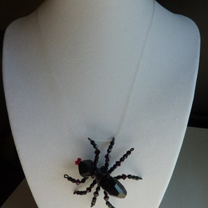 Spider On Your Neck-lace Creepy Halloween Crystal Spider Necklace by Weirdly Cute Jewelry image 5