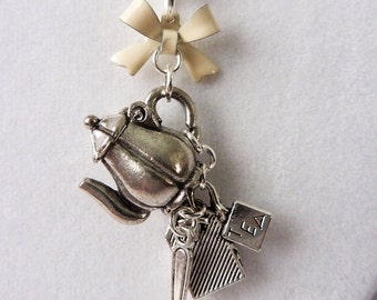 Tea Party Necklace with Hinged Teapot