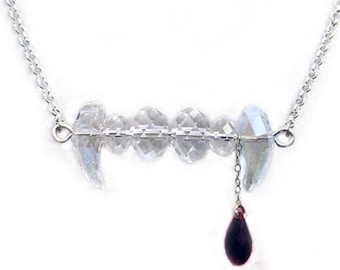 Vampire Fang Necklace with Swarovski Crystal