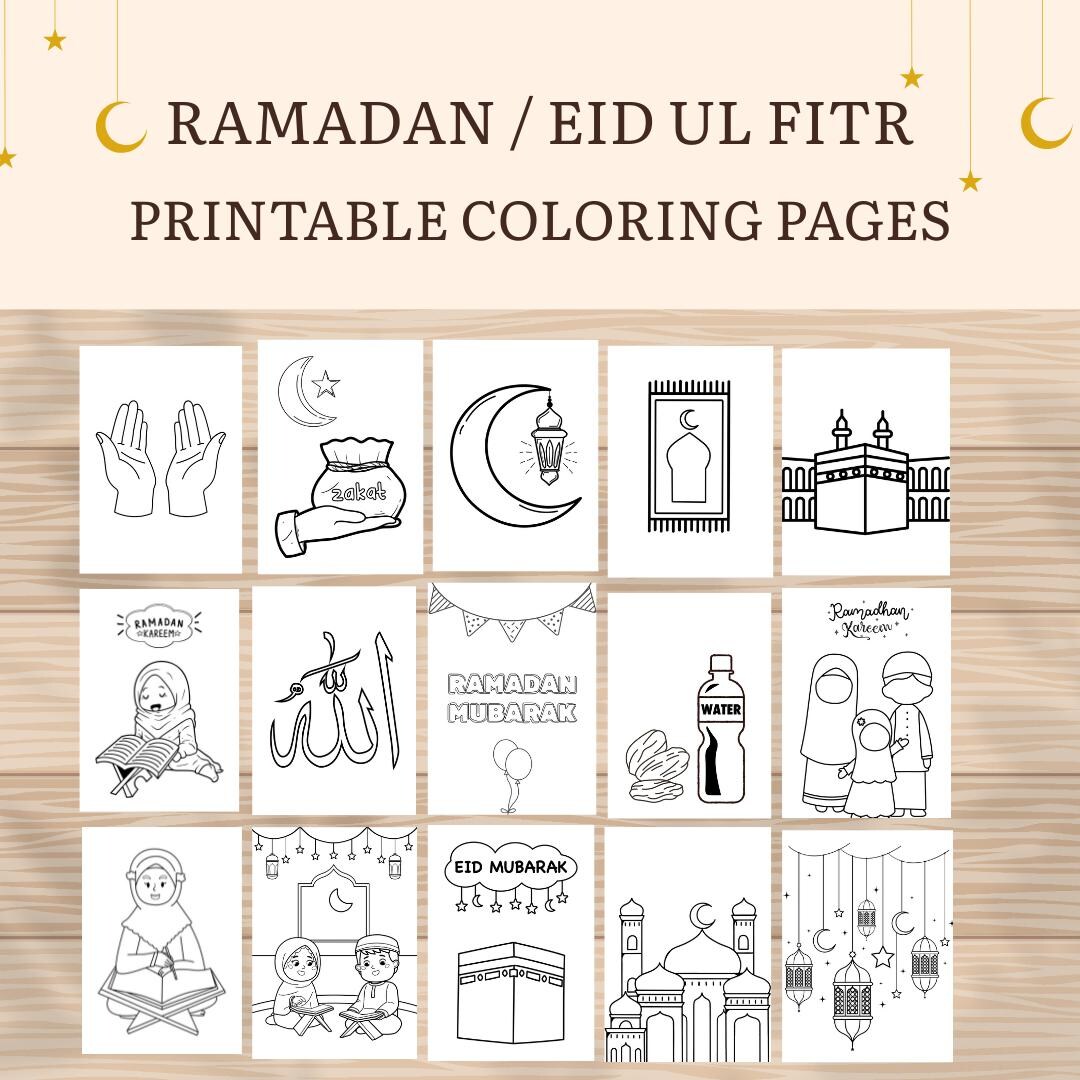 2026 Ramadan Coloring Pages Printable, Eid Activities, Kids, Islamic ...