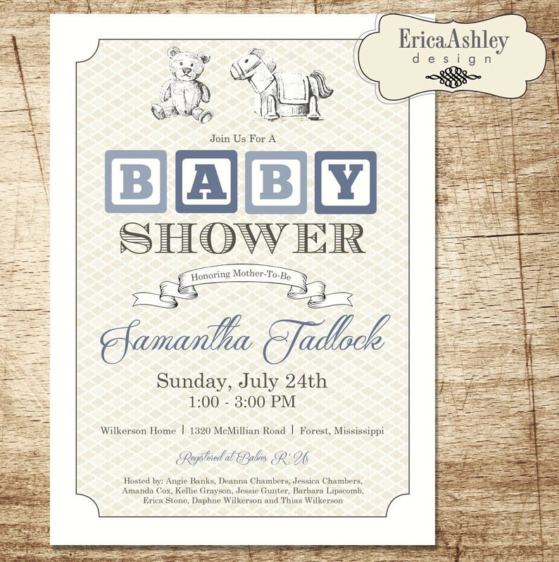 Baby Blocks Shower Invitation 5 X 7 Professionally printed Etsy