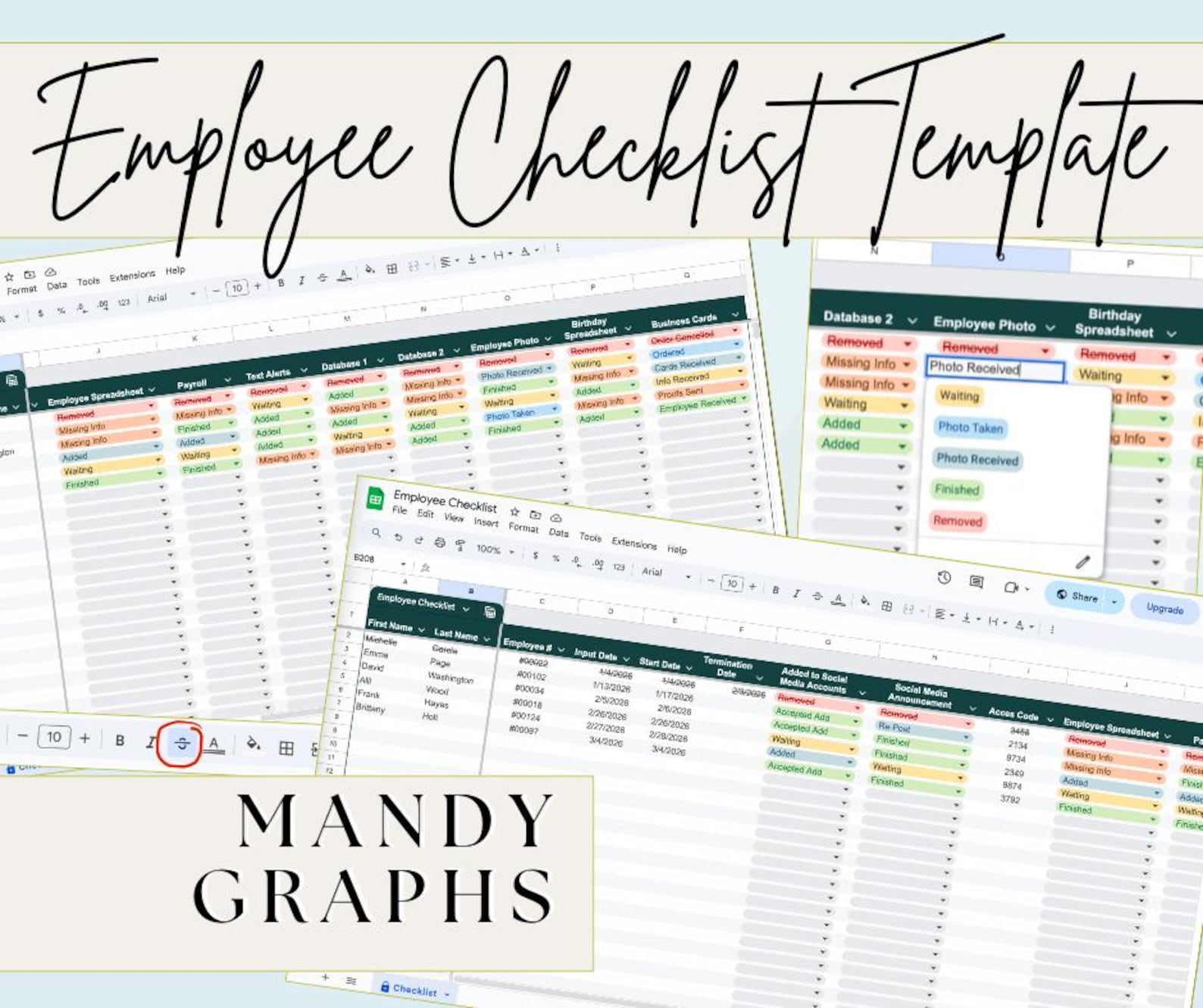 Employee Checklist Template - Google Sheets Employee Onboarding Tracker ...