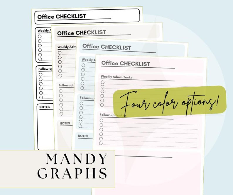 Small Business Weekly Admin Checklist - Printable Office Organization ...