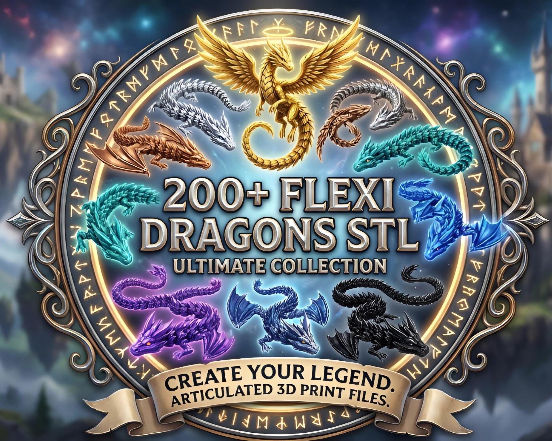200+ Articulated Flexi Dragons STL Files – Fantasy 3D Printing ...