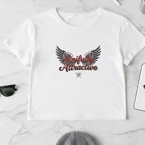 Sinfully Attractive wings crop top | Festival  tee
