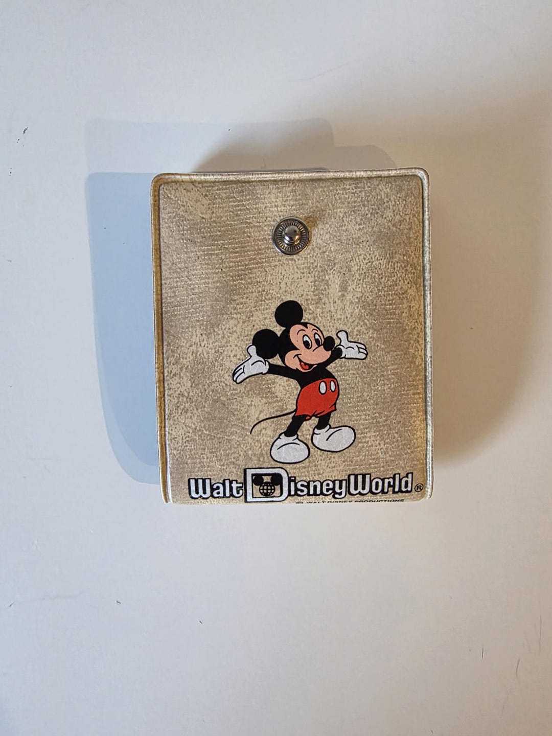 Vintage Walt Disney World Mickey Mouse Snap Wallet Card Holder Brown ...