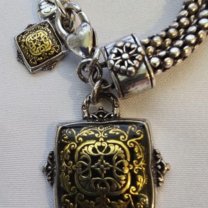 Brighton Two Tone Jewelry Set Necklace Bracelet Earrings Filigree Charm image 7