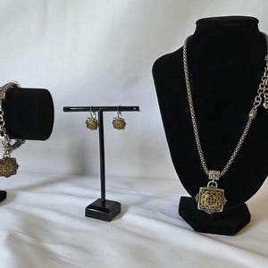 Brighton Two Tone Jewelry Set Necklace Bracelet Earrings Filigree Charm image 1