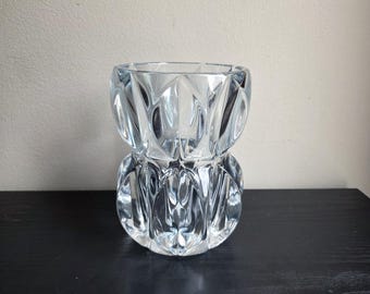 Vintage Mid Century Modern Sklo Union Crystal Vase - Jan Schmid Rosice Czechoslovakia