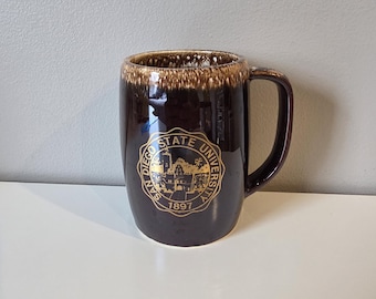 Vintage San Diego State University Mug Brown Drip Glaze Balfour SDSU 1897 Seal Coffee Cup Alumni Gift Free Shipping