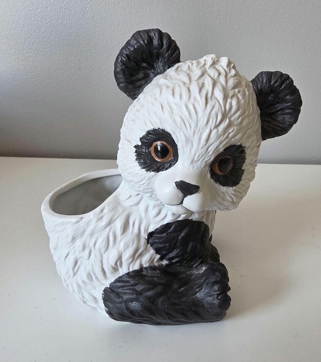 Vintage Panda Planter Ceramic Succulent Pot Animal Plant Holder Decor ...