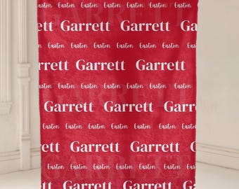 Personalized Baby Name Red Blanket, Custom Newborn Blanket, Baby Shower Gift, Coming Home Gift for Boy or Girl, Red Blanket