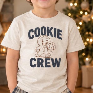Cookie Crew Toddler Shirt, Retro Gingerbread Design image 1