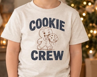 Cookie Crew Toddler Shirt, Retro Gingerbread Design