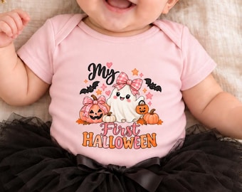 Baby First Halloween Onesie, Ghost Pumpkin Bodysuit
