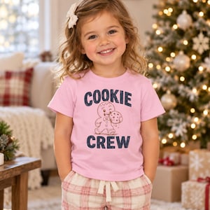 Cookie Crew Toddler Shirt, Retro Gingerbread Design image 2
