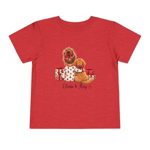 Personalized Toddler Christmas Shirt, Girl and Dog Holiday Tee, Custom Name Christmas Gift, Matching Pet Lover Shirt image 12
