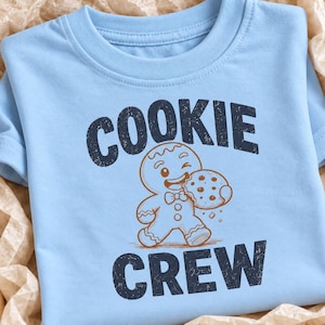 Cookie Crew Toddler Shirt, Retro Gingerbread Design image 5