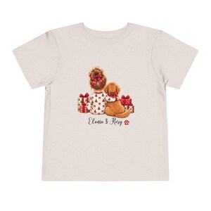 Personalized Toddler Christmas Shirt, Girl and Dog Holiday Tee, Custom Name Christmas Gift, Matching Pet Lover Shirt image 10