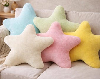 Handmade Star Plush Pillow for Living Room Sofa Decor