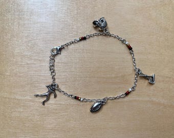 San Francisco 49ers Inspired Charm Bracelet