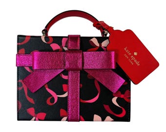 Kate Spade Purse Wrapping Party Gift Box Bow Novelty Crossbody Top Handle NWT