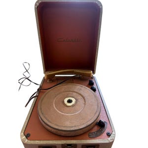 Vintage-Columbianer tragbarer Koffer-Plattenspieler 3-Gang 33 45 78 Plattenspieler Retro Audio